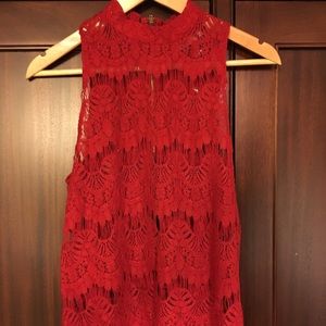 Red Lace Crop